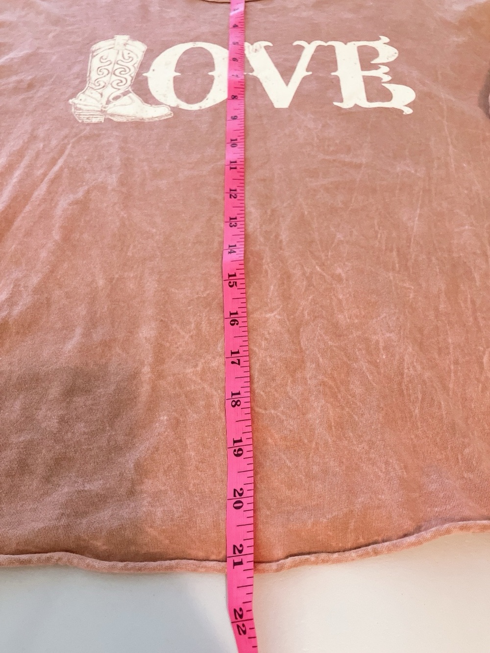 Caution To The Wind Cowboy Boot TShirt Country Love Mauve large - Picture 6 of 8